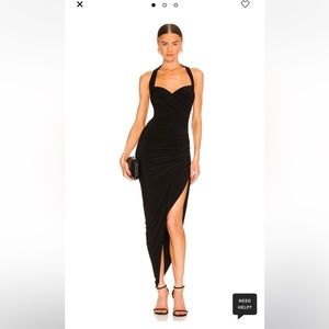 Norma Kamali Cayla Side Drape Gown in Black